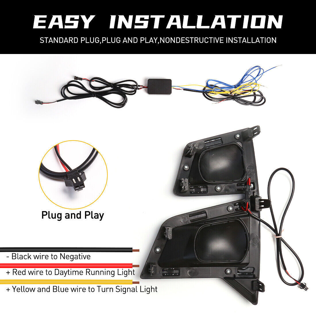 Pair LED Daytime Running Light DRL Fog Lamp for Isuzu D-max Dmax 2020 2021 2022