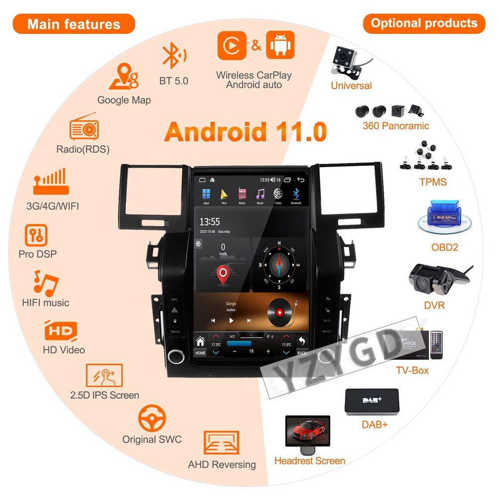 for Land Rover for Range Rover Sport 2005-2009 Car Radio Carplay Screen 2 Din Stereo