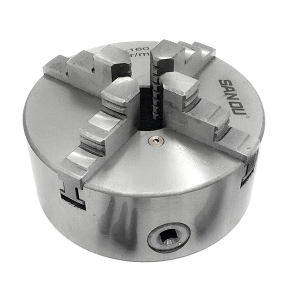 160mm Lathe Chuck 4-Jaw 6 Precision Self-Centering Plain Back Hardened Steel