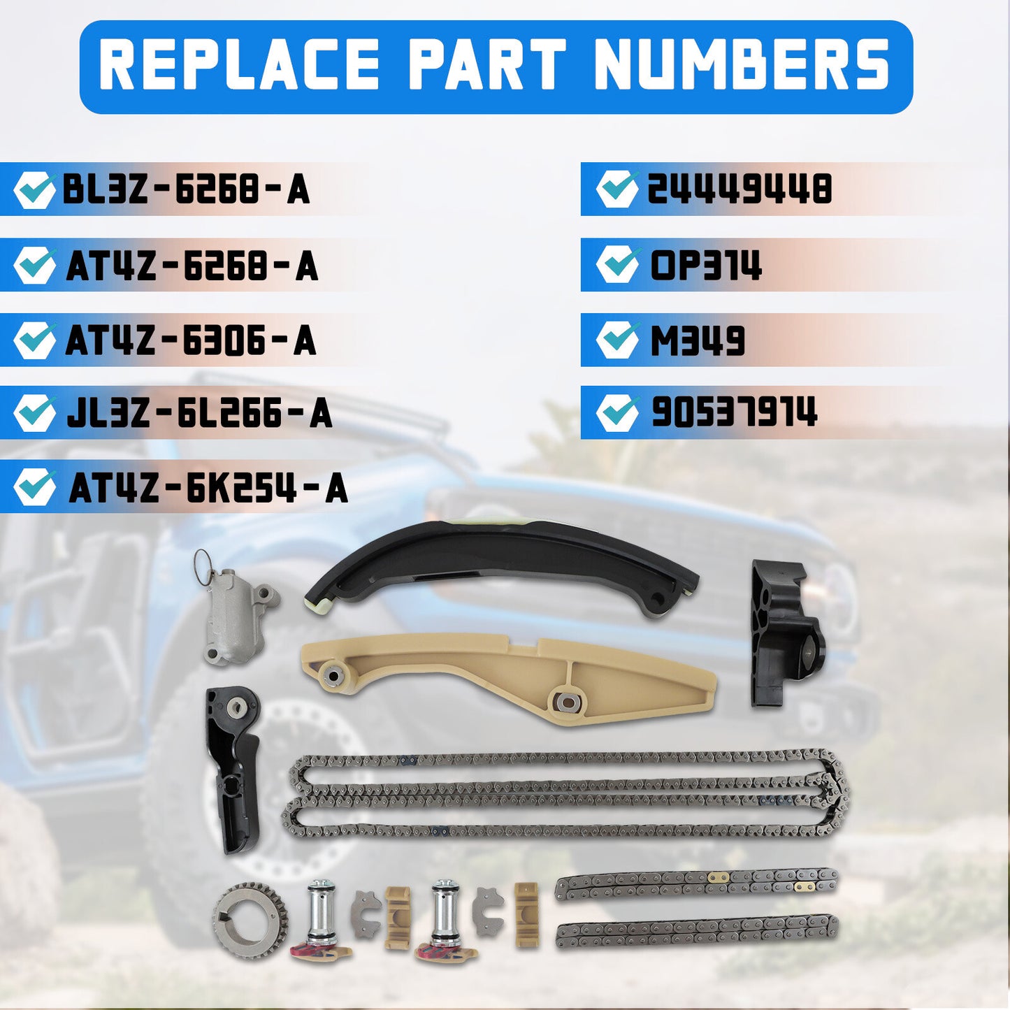 Timing Chain Kit Fit for Ford Edge Eplorer F150 Flex Mutang Taurus Transit 3.5 3.7L