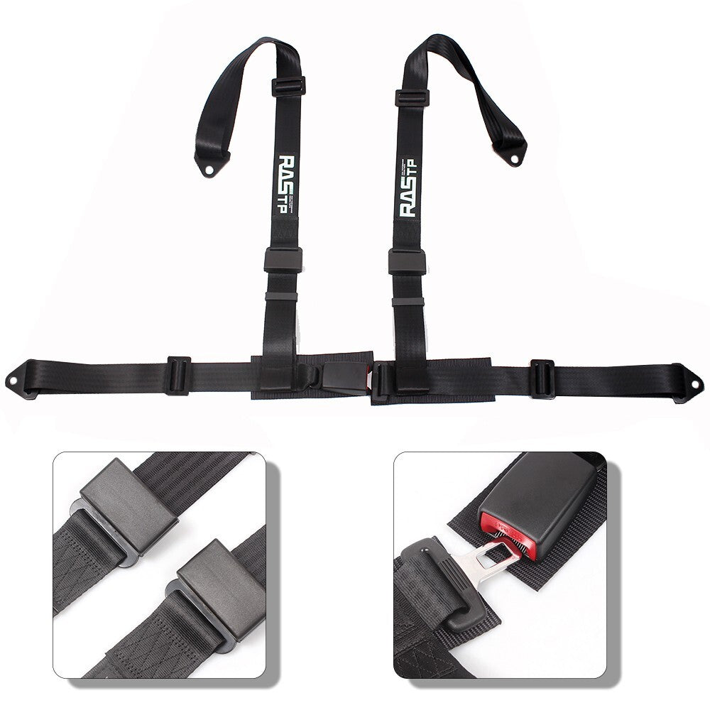 Black 2 4 Point Harness Quick Release Safety Universal Go-Kart for Seat Belt Black