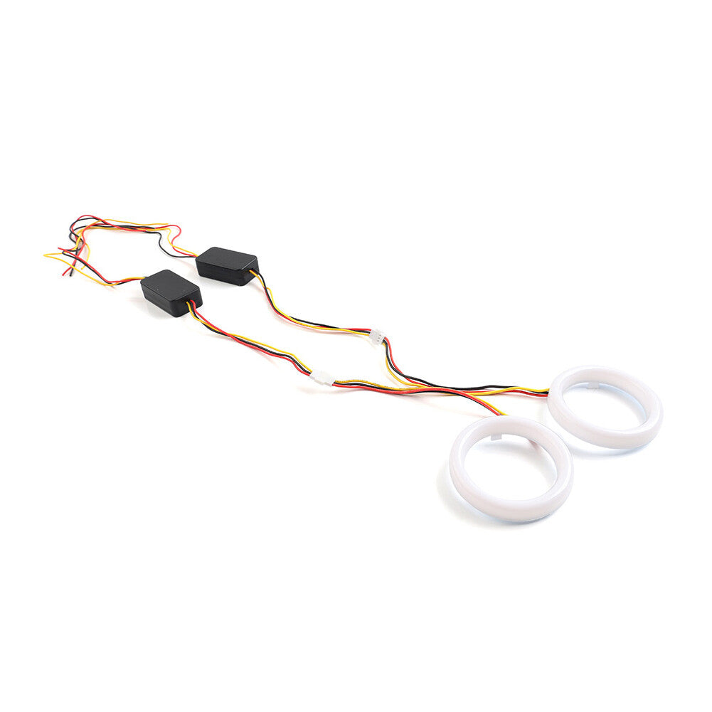 White Amber 120MM Switchback LED Angel Eyes Halo Rings Car Headlight Retrofit