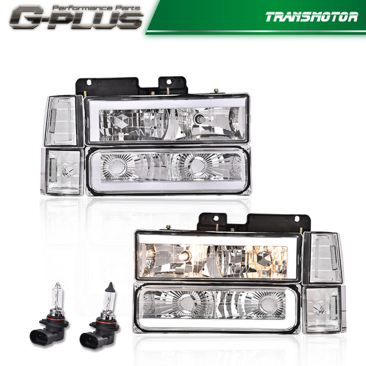 LED DRL headlights + bumper corner lights suitable for 1994-1998 C10 C/K Silverado Tahoe