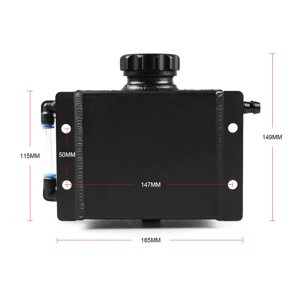 Universal Radiator Coolant Overflow Bottle Recovery Water Tank Reservoir Black