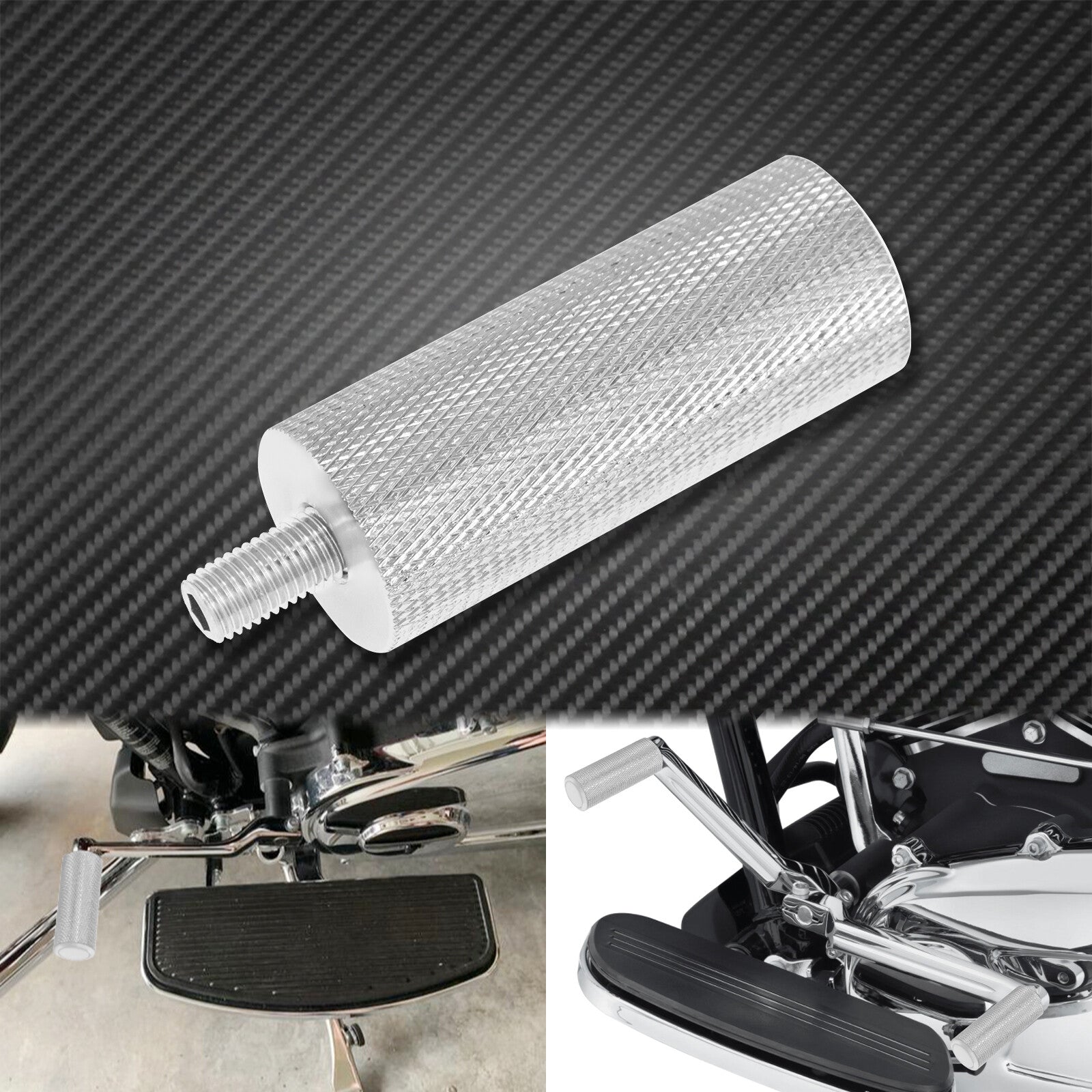 All Aluminum Silver Knurled Shifter Shift Peg Fit For Breakout Dyna Touring XL