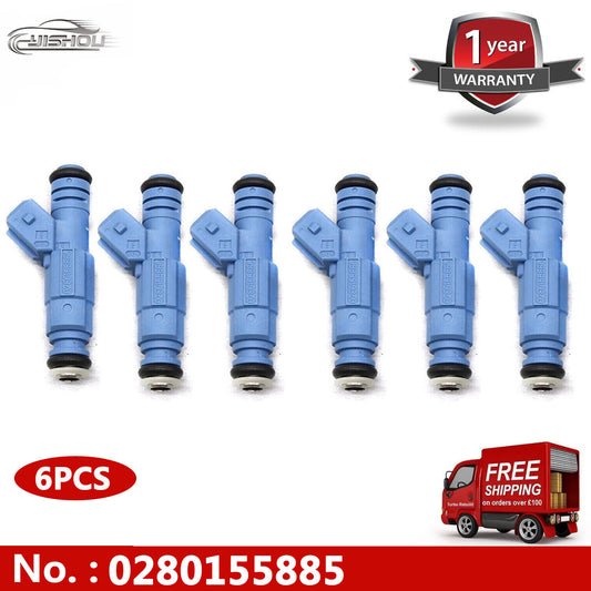 6-piece 0280155885 fuel injector for BMW 325i 2.5L L6 1987-1993 Gen III 4-hole