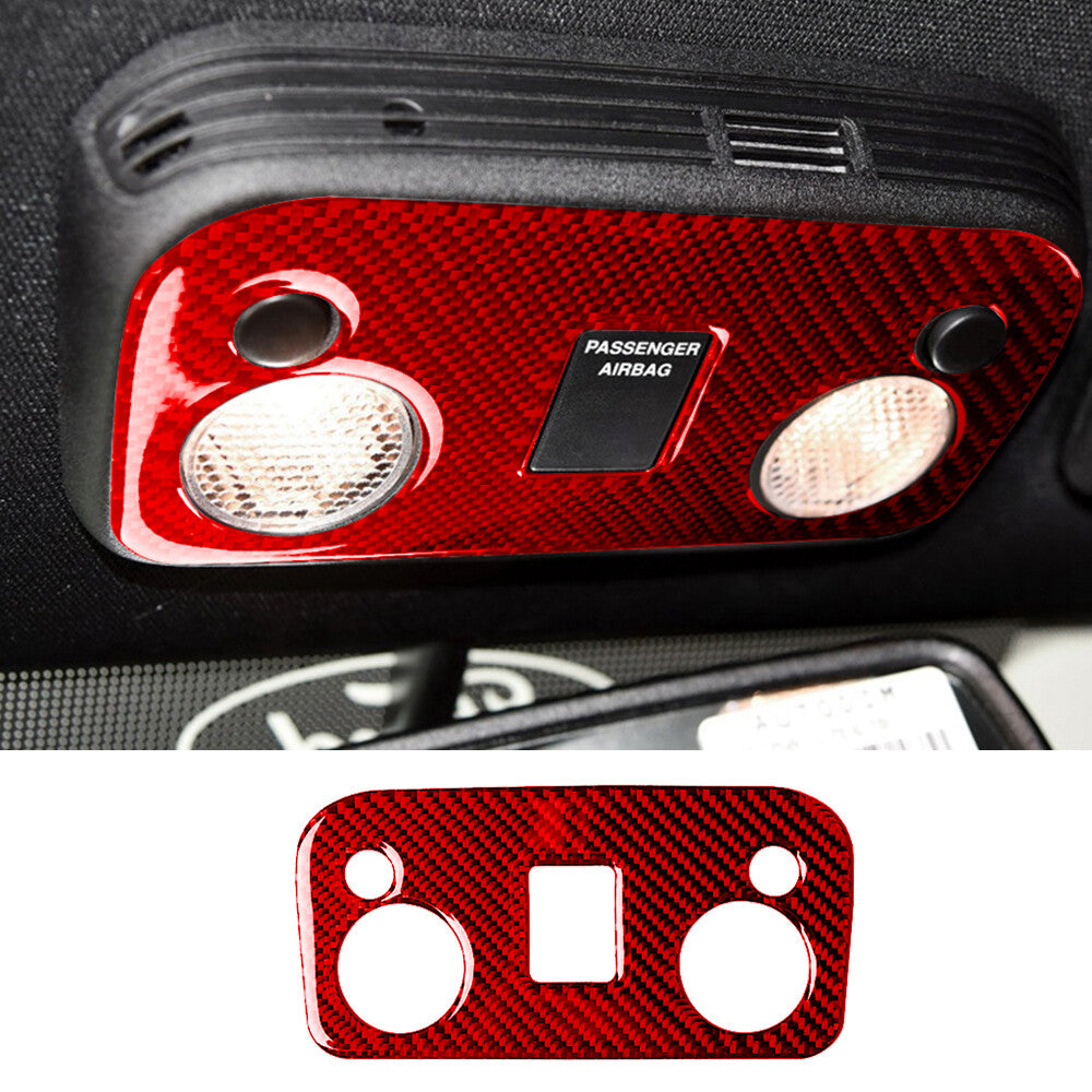 Red Carbon Fiber Front Reading Light Lamp Panel Cover for Ford for Mustang 2015-2022