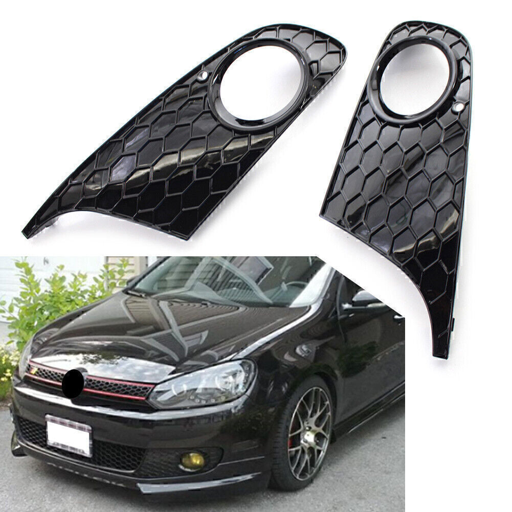 Honeycomb Front Bumper Fog Light Cover for VW for Golf 6 MK6 Non-GTI 2009-2013 2012