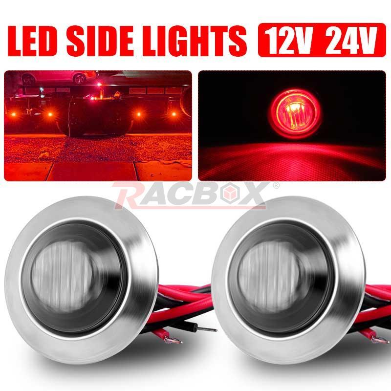 20X 3/4 12V Marker LIGHTS LED Bullet Amber Red Truck Trailer RV Round Side Lamp