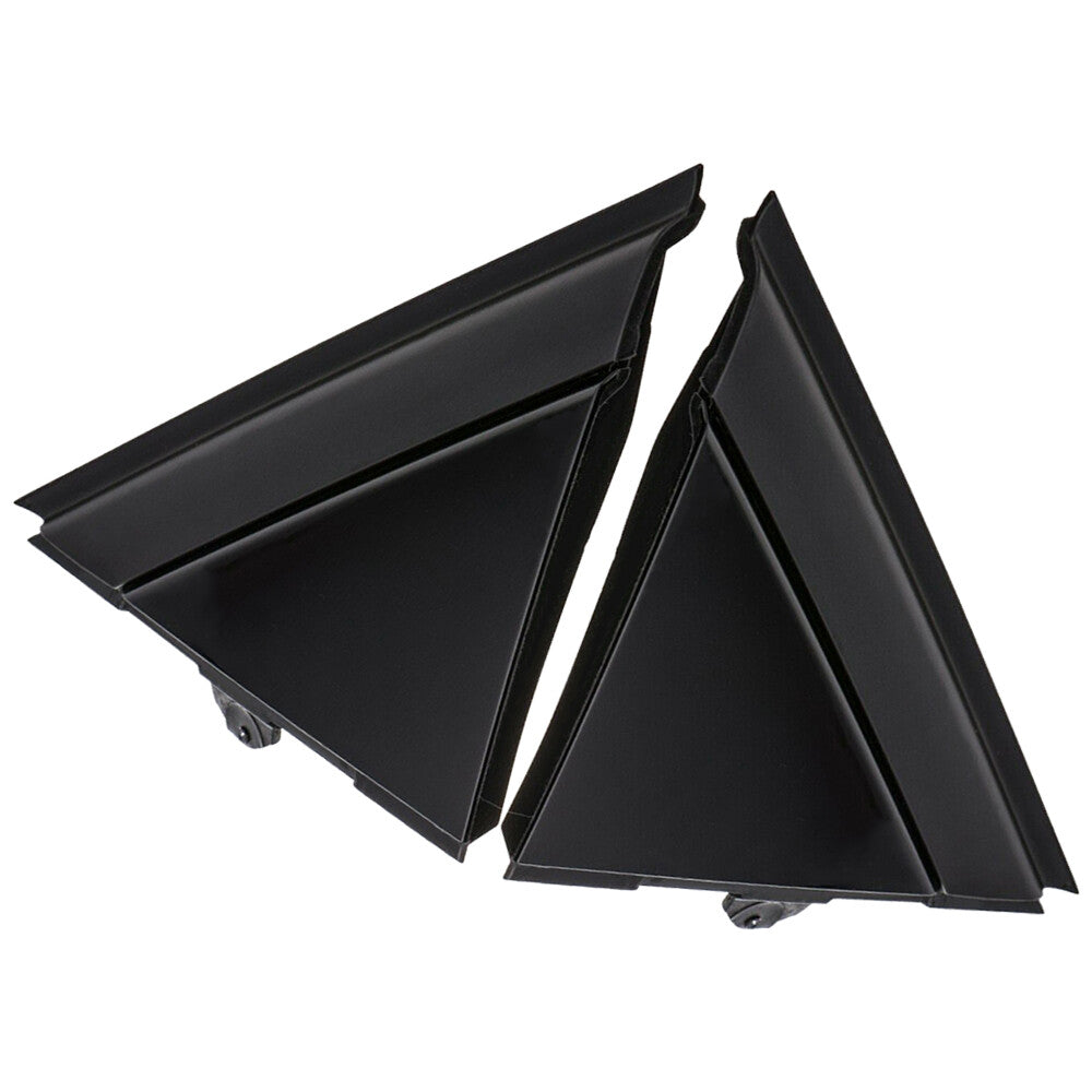 Pair For 12-19 for FIAT 500 View Mirror Trim Triangle Plates Left+Right Glossy Black