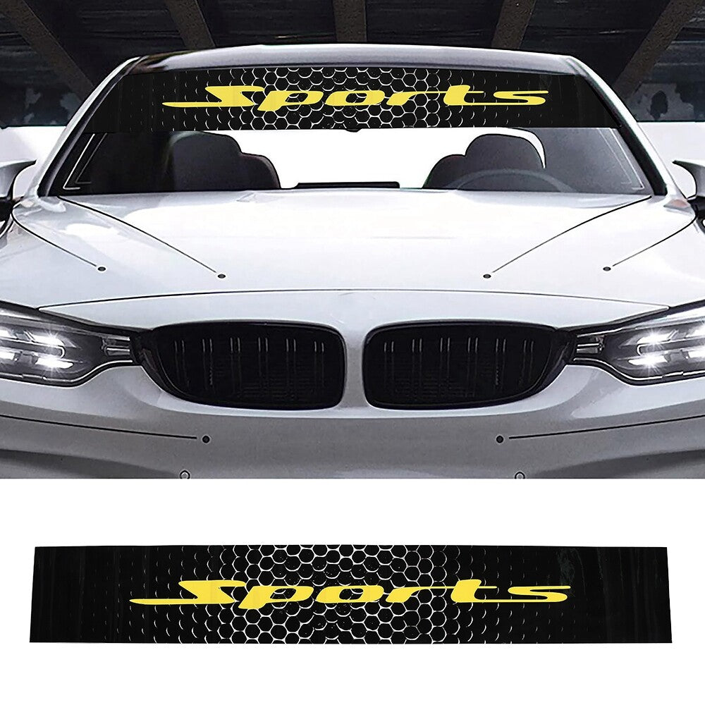 Front Windshield Decal,Car Front Rear Window Sticker, Yellow Sprots Vinyls