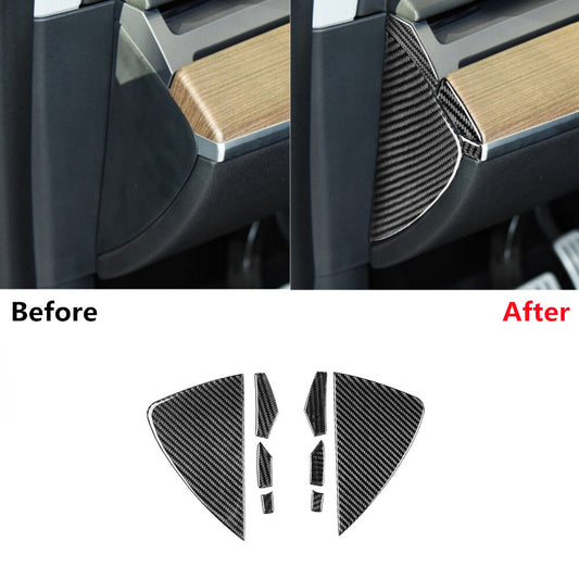 8x Carbon Fiber Both Side Dashboard Front Slot Decal for Tesla Model 3/Y 2017-22