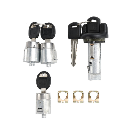 Ignition switch cylinder and 3-door lock set with 2 buttons for Suburban Tahoe 98~99