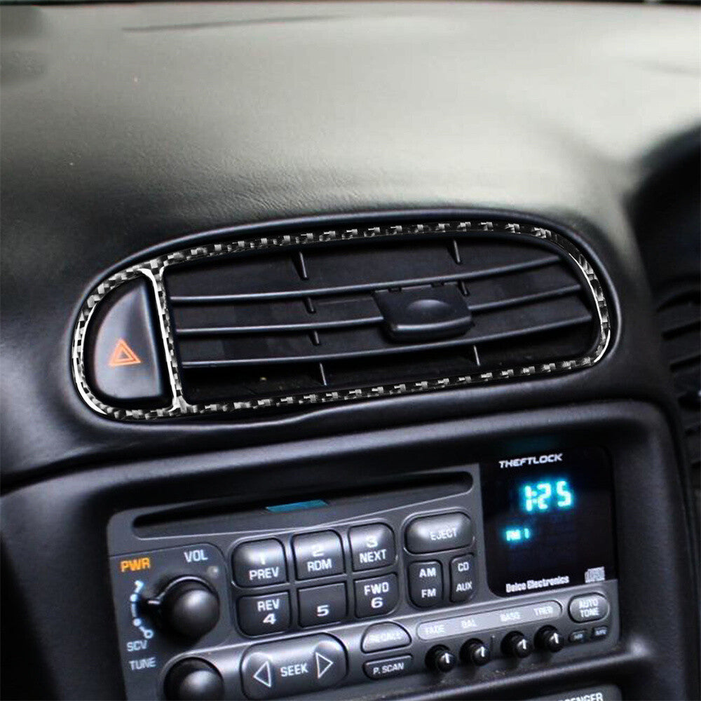Carbon Fiber Center Air Vent Outlet Panel Trim for Chevrolet for Corvette C5 1998-04