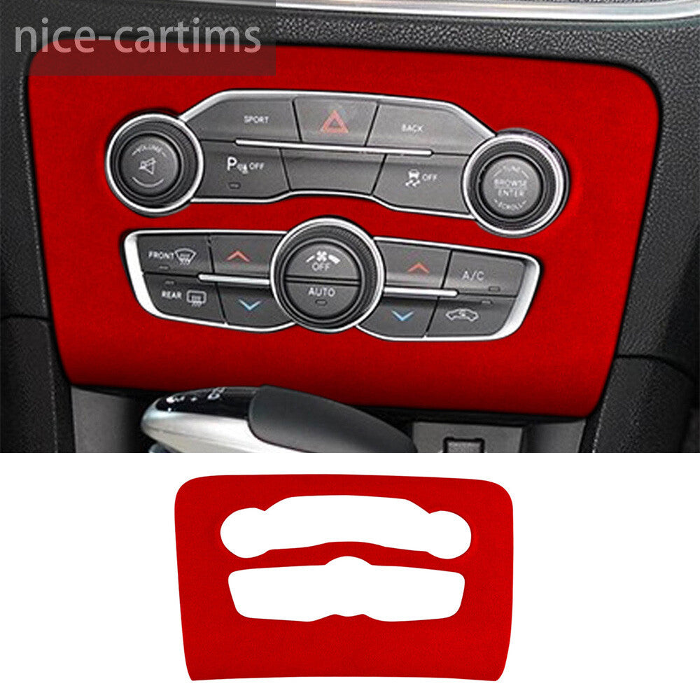Suede Wine Red Central Control Air Conditioner AC Trim for Dodge Charger 2015-23