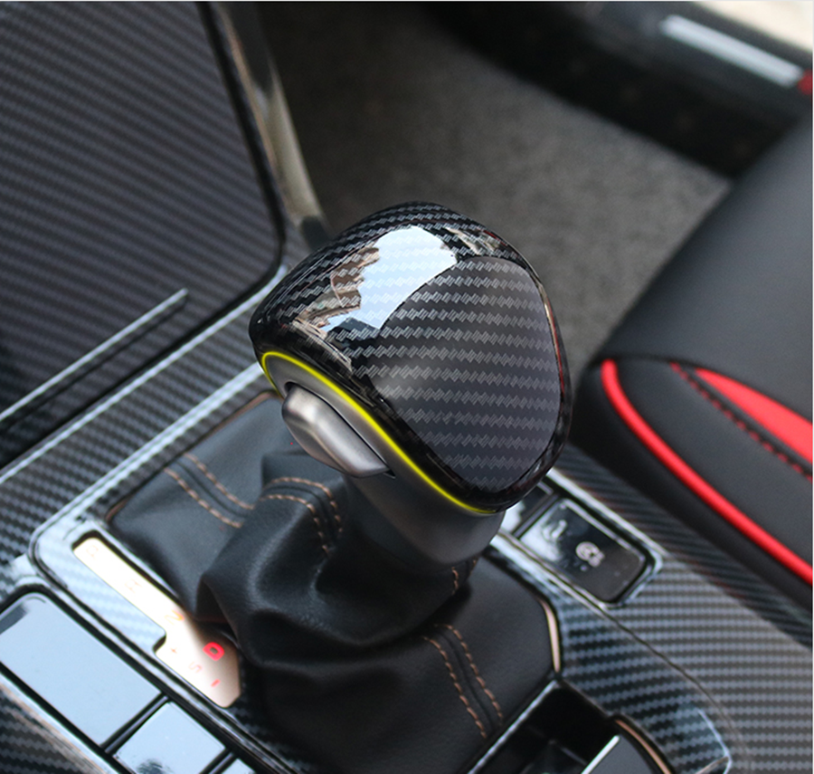 Carbon Fiber ABS Car Gear Shift Knob Cover Head Trim for Kia Seltos 2020-2023
