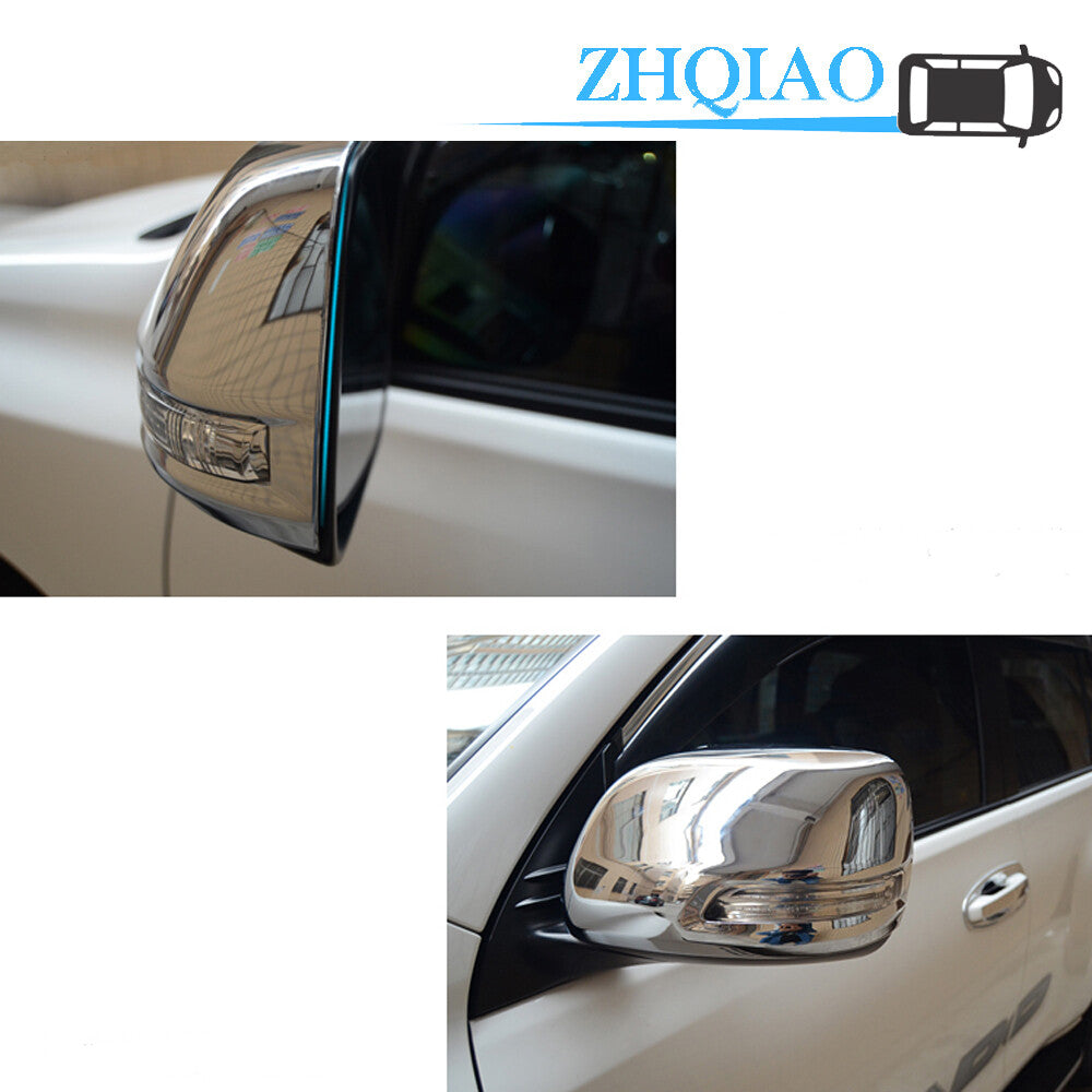 2PCS Chrome Rear View Mirror Cover Trim Fits for Land Cruiser Prado FJ150 2010-2018