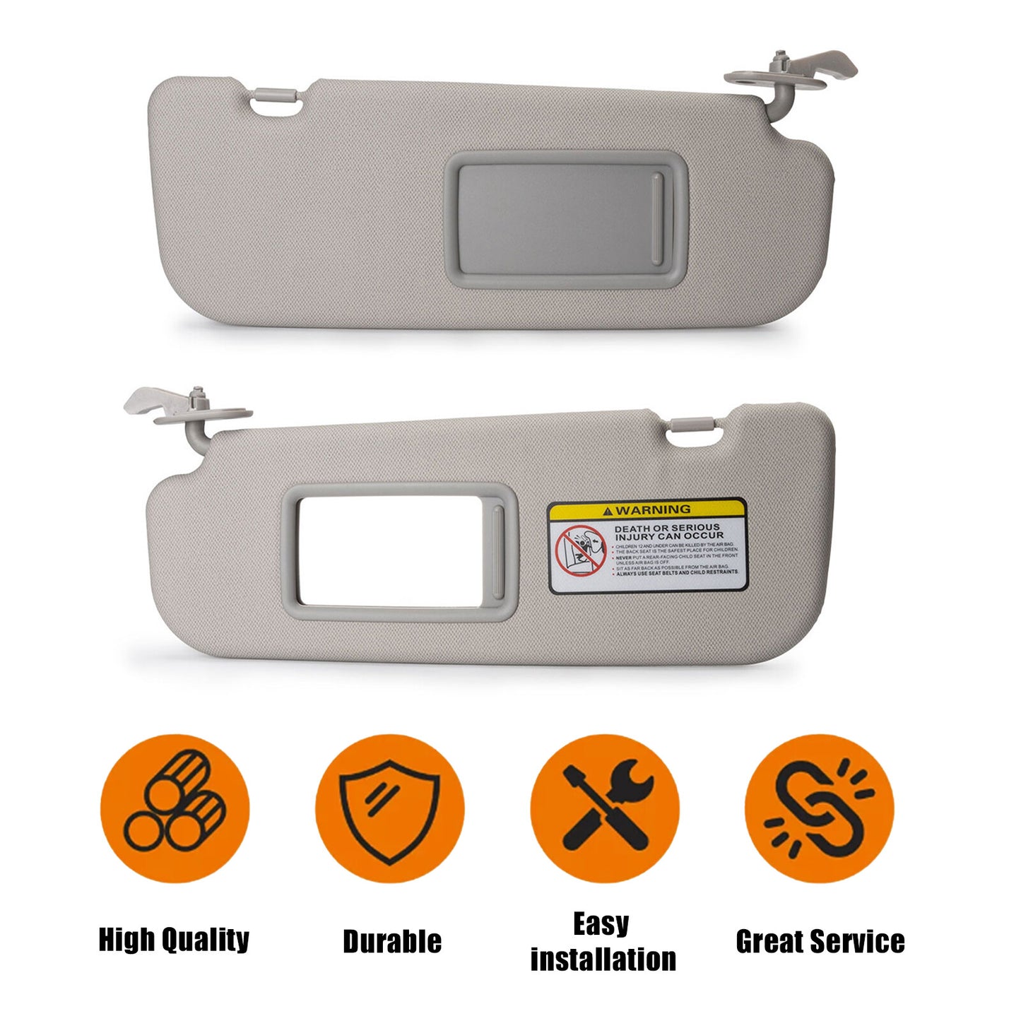 2PCS Car Sun Visor Right +Left Side for Hyundai for Elantra Gray 852103X000TX NEW