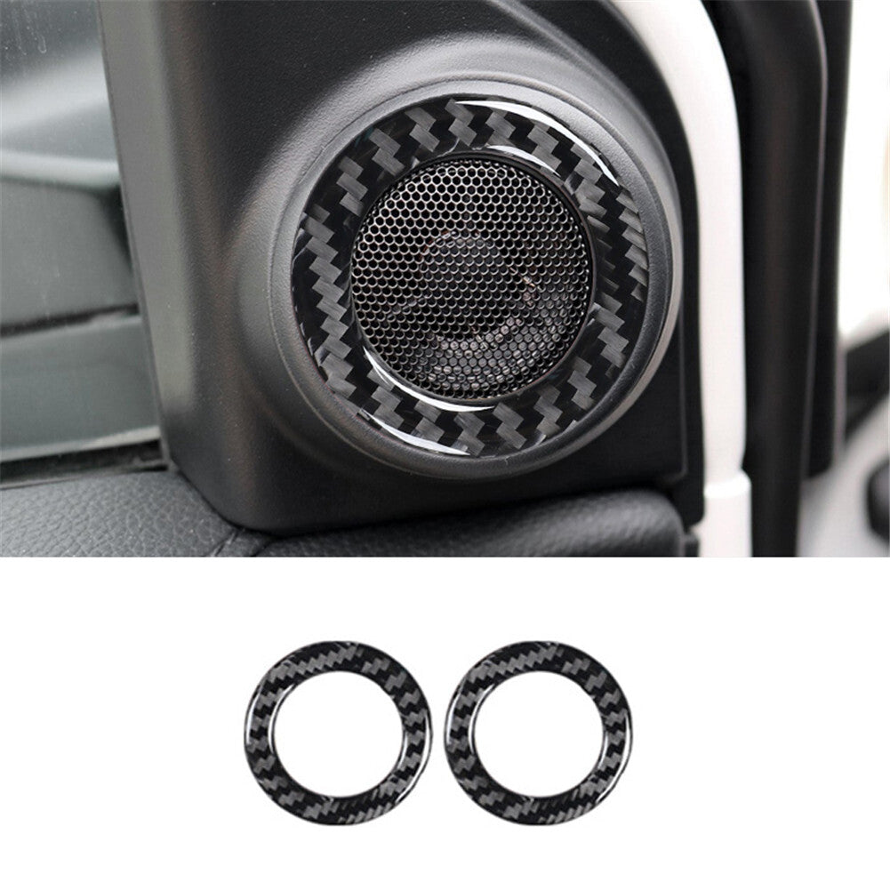 2x Carbon Fiber Interior Front Door Speaker Cover Trim for Honda CR-V 2017-2021