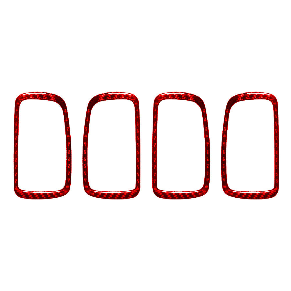 4Pcs Red Carbon Fiber Door Handle Cover Trim for Mitsubishi Outlander 2014-2016
