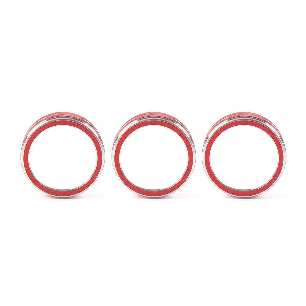 3x AC Climate Control Ring Knob Cover Fit for VW for Golf for Jetta for Tiguan for Passat Atlas Red