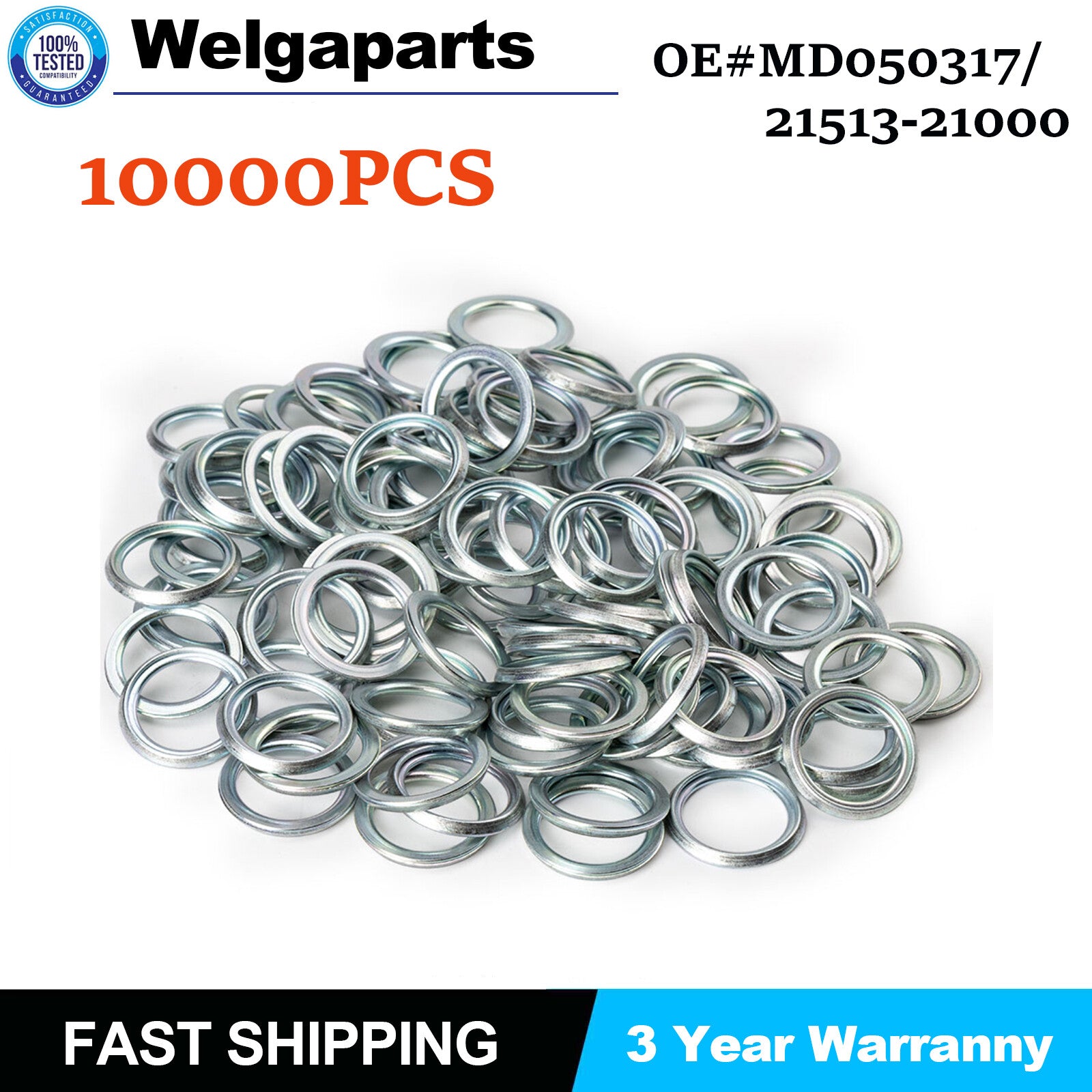 10000Pcs Crushable Oil Drain Plug Gasket MD050317 21513-21000 for Mitsubishi New