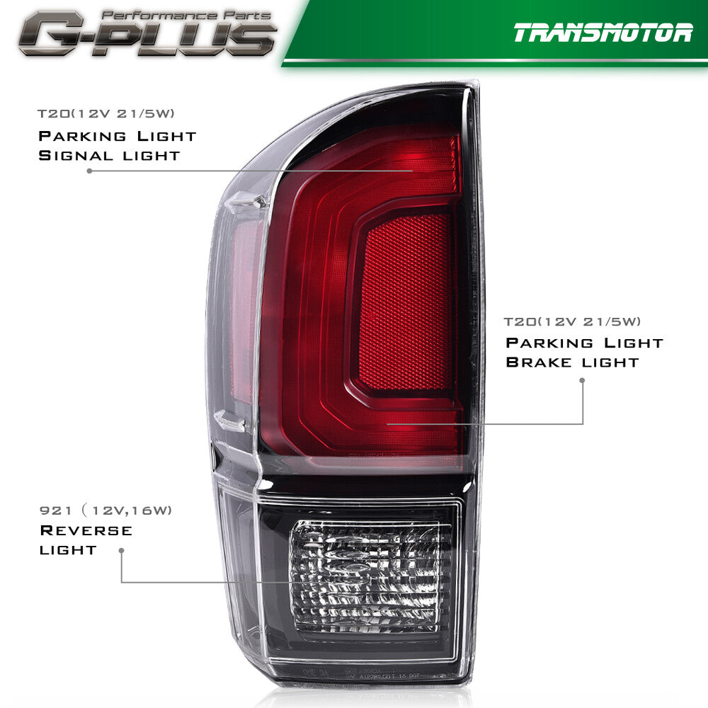 Suitable for 16-21 for Toyota Tacoma black fender taillights, brake lights, and driver side.