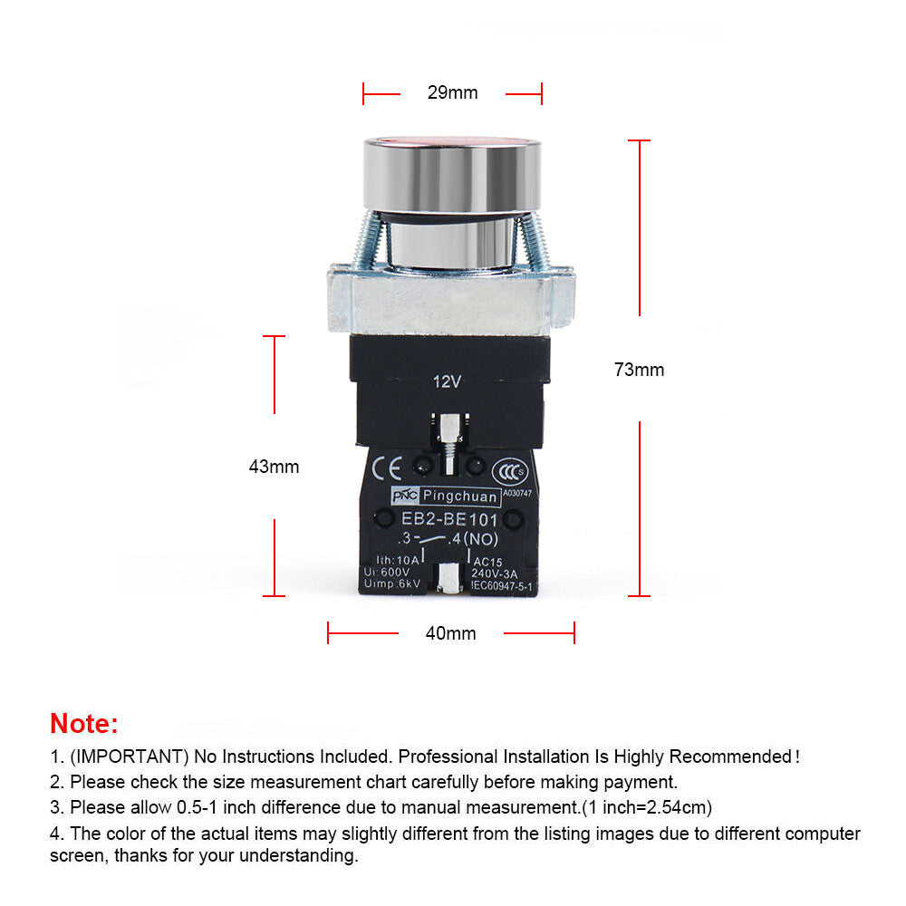 12V Car Keyless Engine Start Stop Push Button Power Starter Ignition Switch Kit
