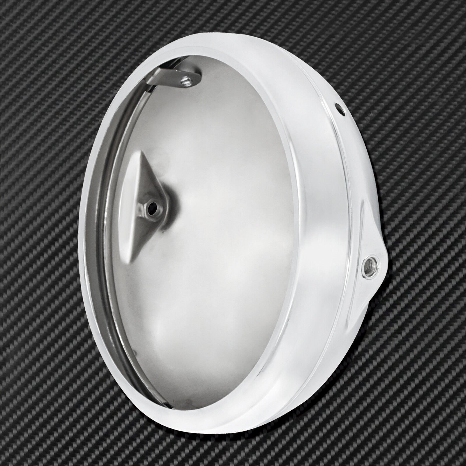 7 Chrome Headlight Housing Cover Light Bulb Bucket Shell Fit for Harley Dyna