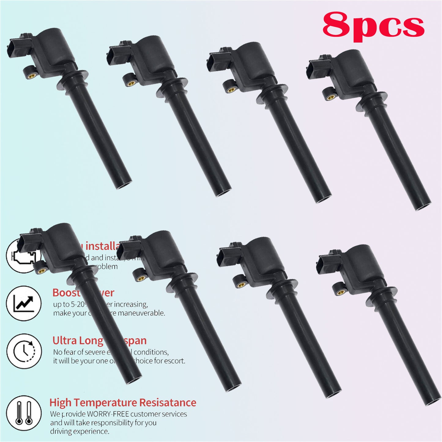 8x Ignition Coils 6G33-12A366-CA for Aston Martin for Vantage Vanquish DB9 AS1V08