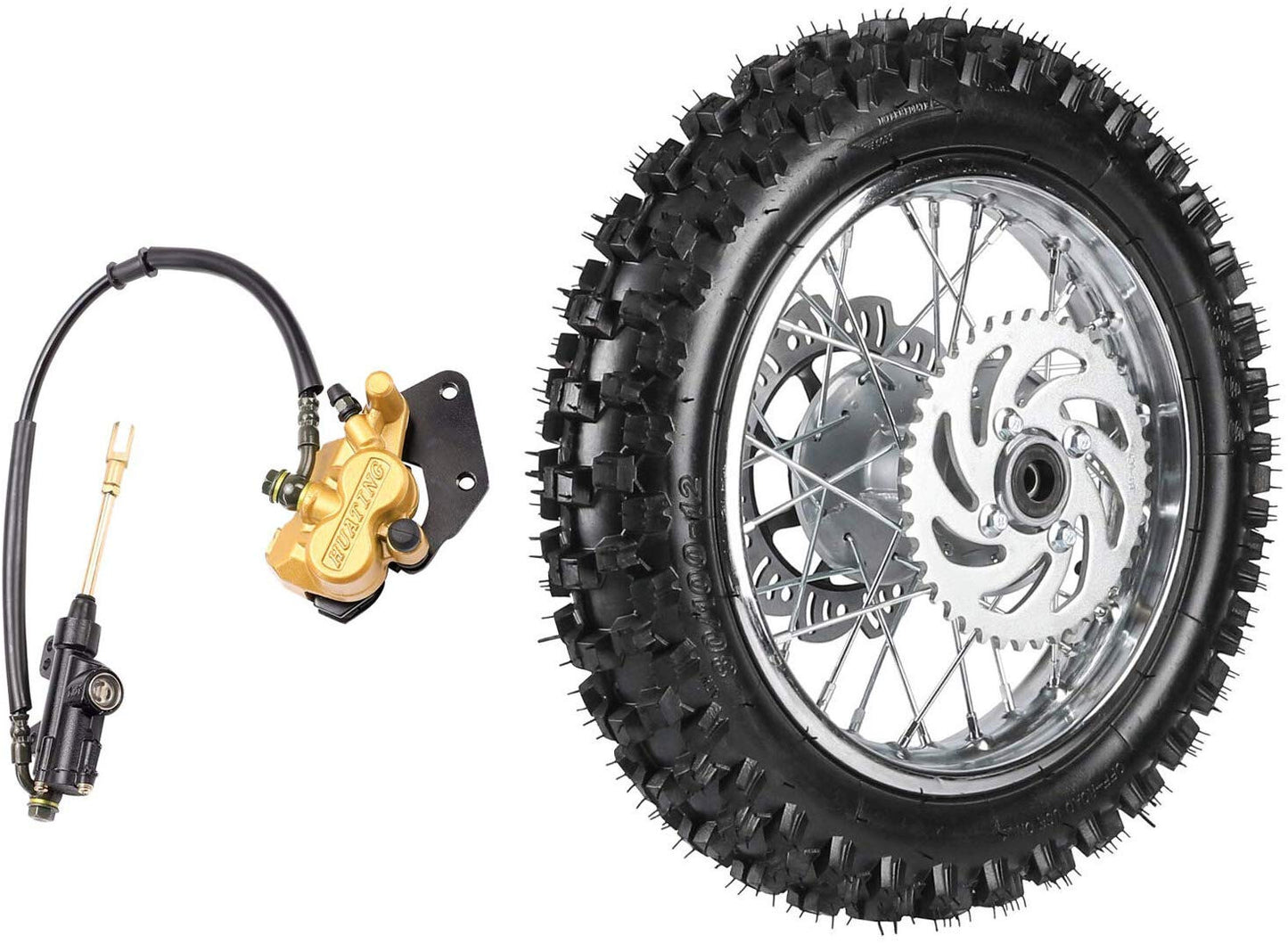 12-inch rear wheel, 80/100-12 tire, rim, sprocket, disc brake kit, pit-type bicycle CRF70 XR70
