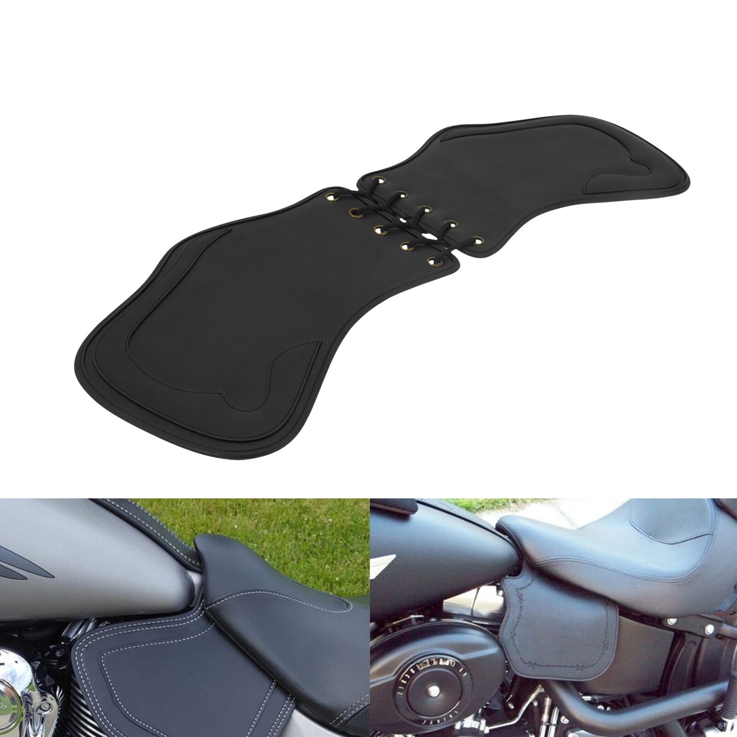 Universal Black Leather Heat Saddle Shield Deflector for Harley Sportster for Suzuki
