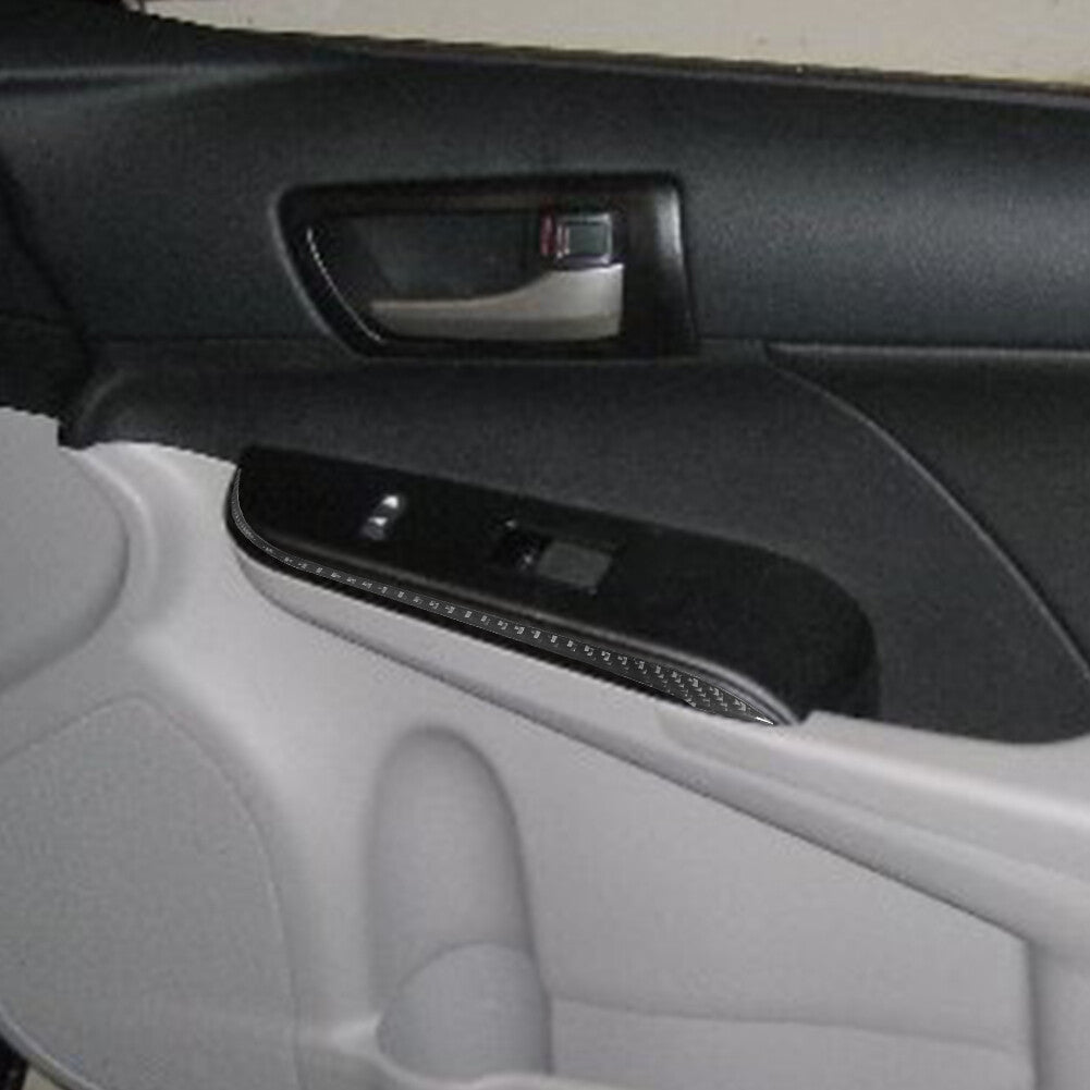 4x Carbon Fiber Car Window Lock Lift Panel Frame Trim for Toyota for Camry 2012-2014