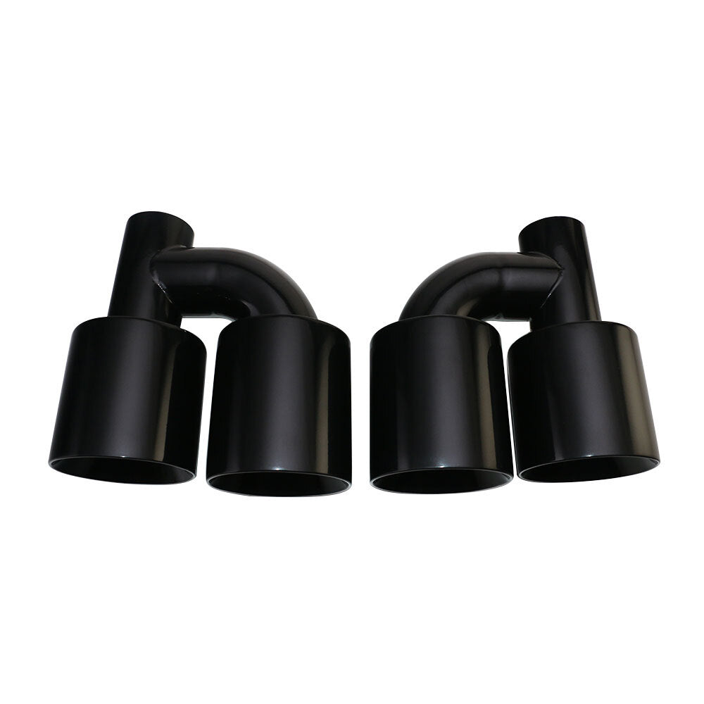 2PCS 2.5'' ID 3.5'' ID Exhaust End Pipe Tip Stainless Black Dual exhaust tips