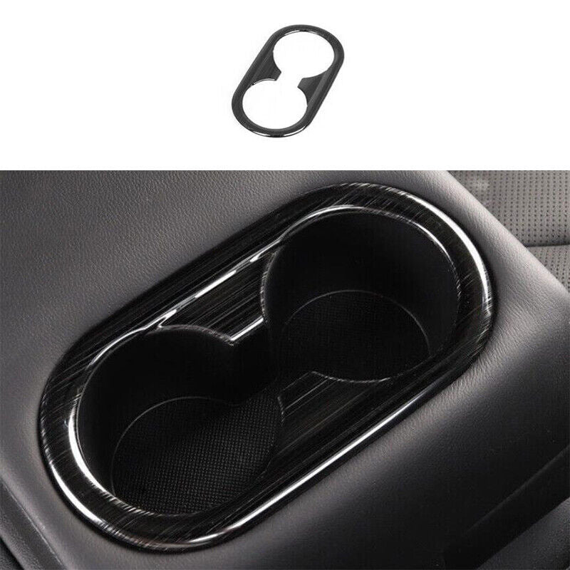 for Kia K5 2021-23 Black Titanium Rear Water Cup Holder Panel Frame Cover Trim