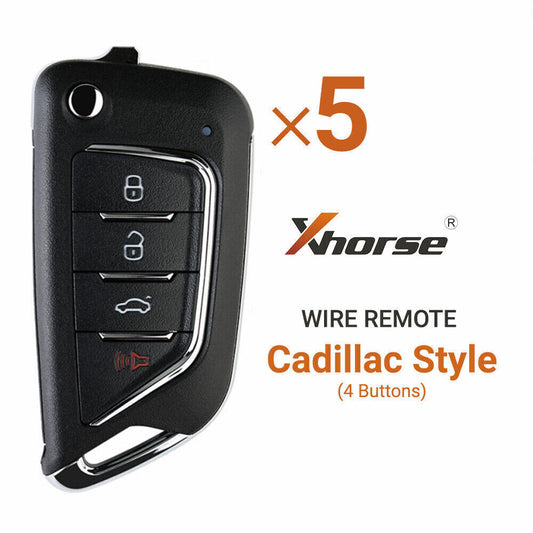 5PCS Wire Flip Remote Key for Cadillac Filp Style 4 Buttons XKCD02EN