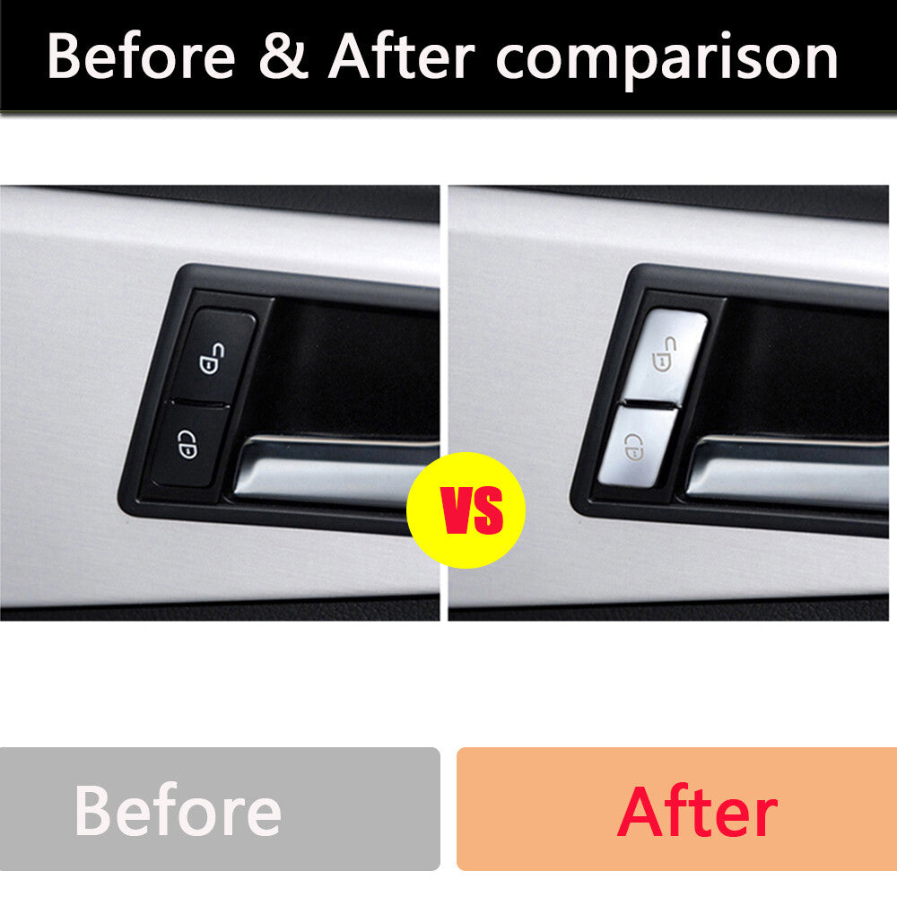4PCS Door Lock Unlock Buttons Sequins Cover for Mercedes C E Class W204 W212