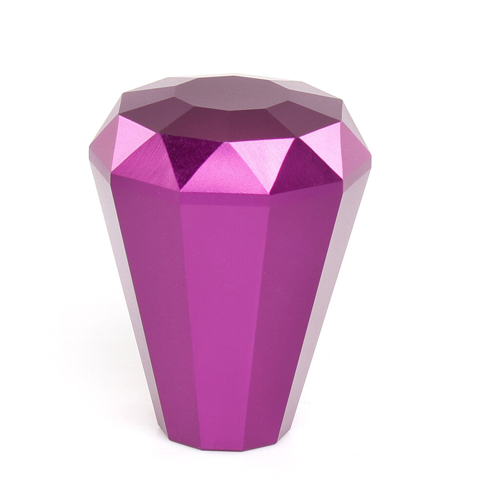 Purple Aluminium Diamond Gear Shift Knob Manual Shifter with Head Adapter