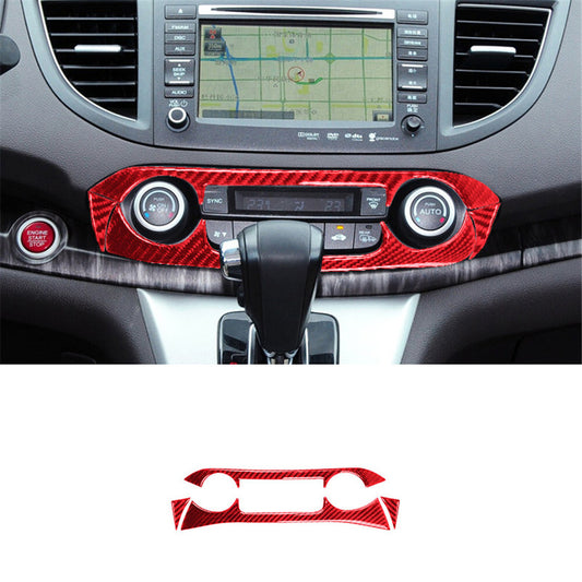 Red Carbon Fiber Digital Climate Control Trim for Honda CRV CR-V 2012-2016 TypeB