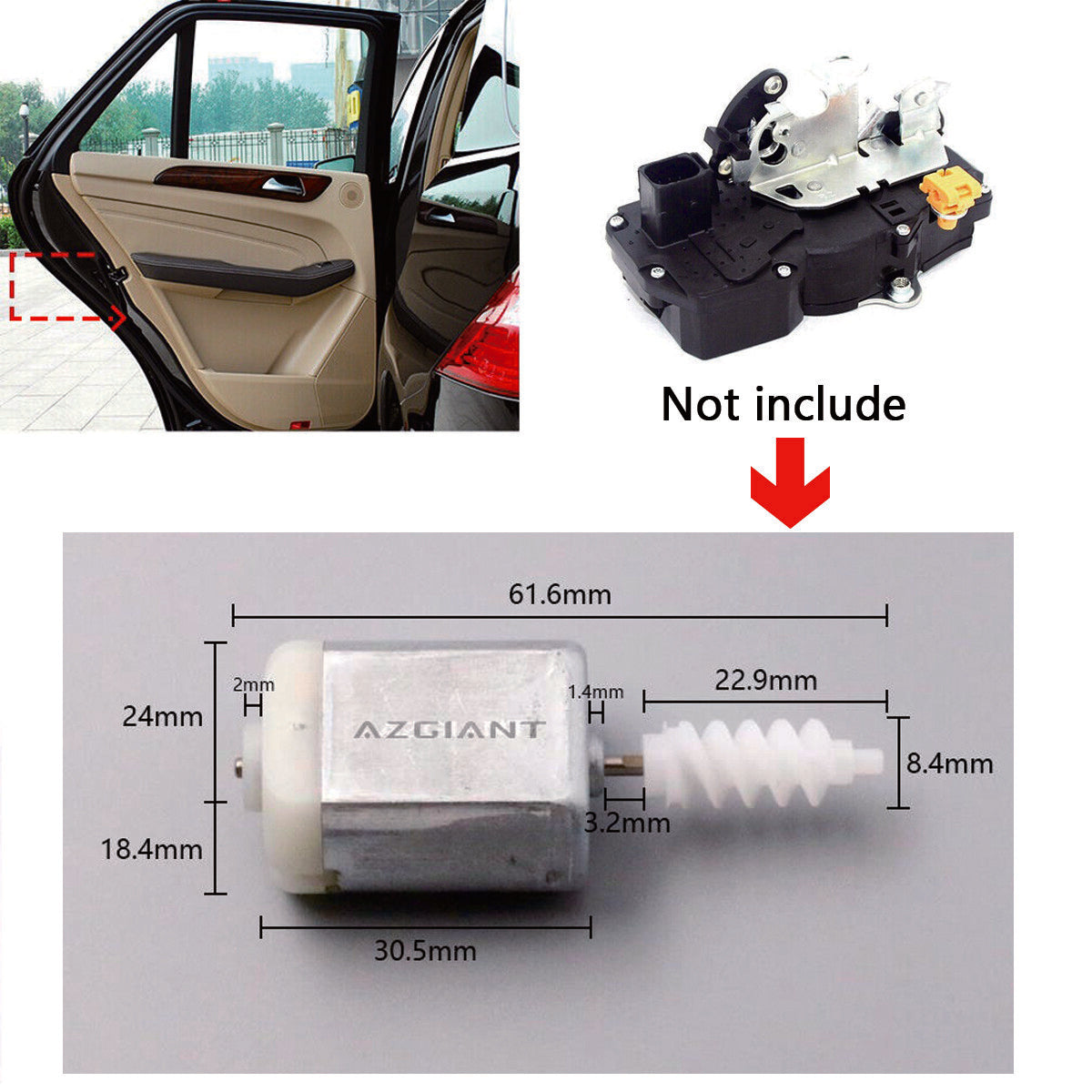 Central Door Latch Actuator Motor for 2011-2017 for Ford Fiesta 2013-2019 for Ford Kuga