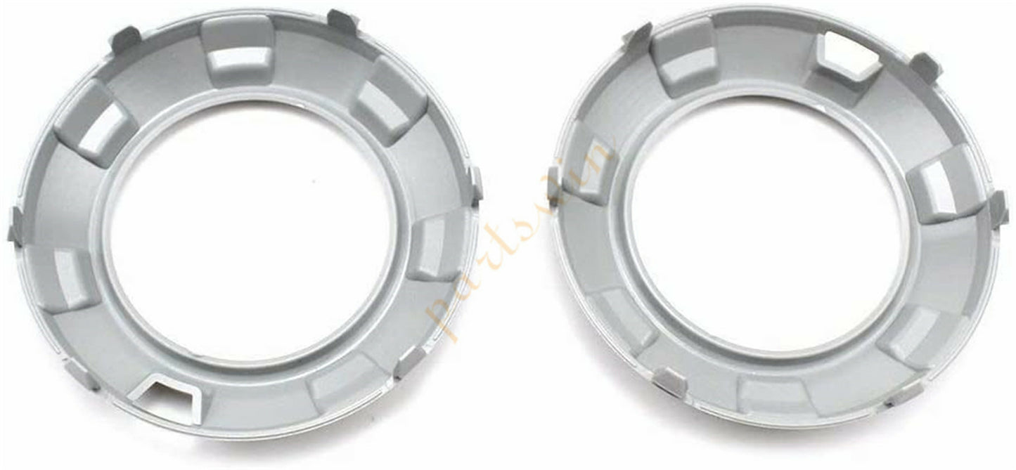 2-Piece Silver Front Fog Light Protective Cover Frame for Mitsubishi Pajero Montero