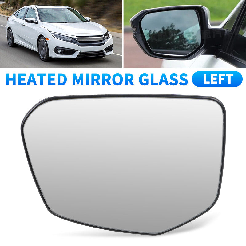 Left Driver Side Heated Mirror Glass Convex Base Plate for Honda for Civic 2016-2021