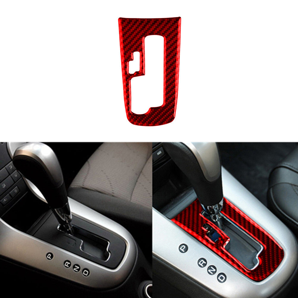 Red Carbon Fiber Gear Shift Panel Cover Trim for Chevrolet for Cruze 2009-2015