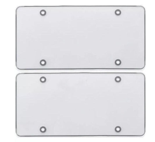 2-Piece Car Flat License Plate Frame Cover Front Cover Rear Trunk Transparent Suitable for Genesis