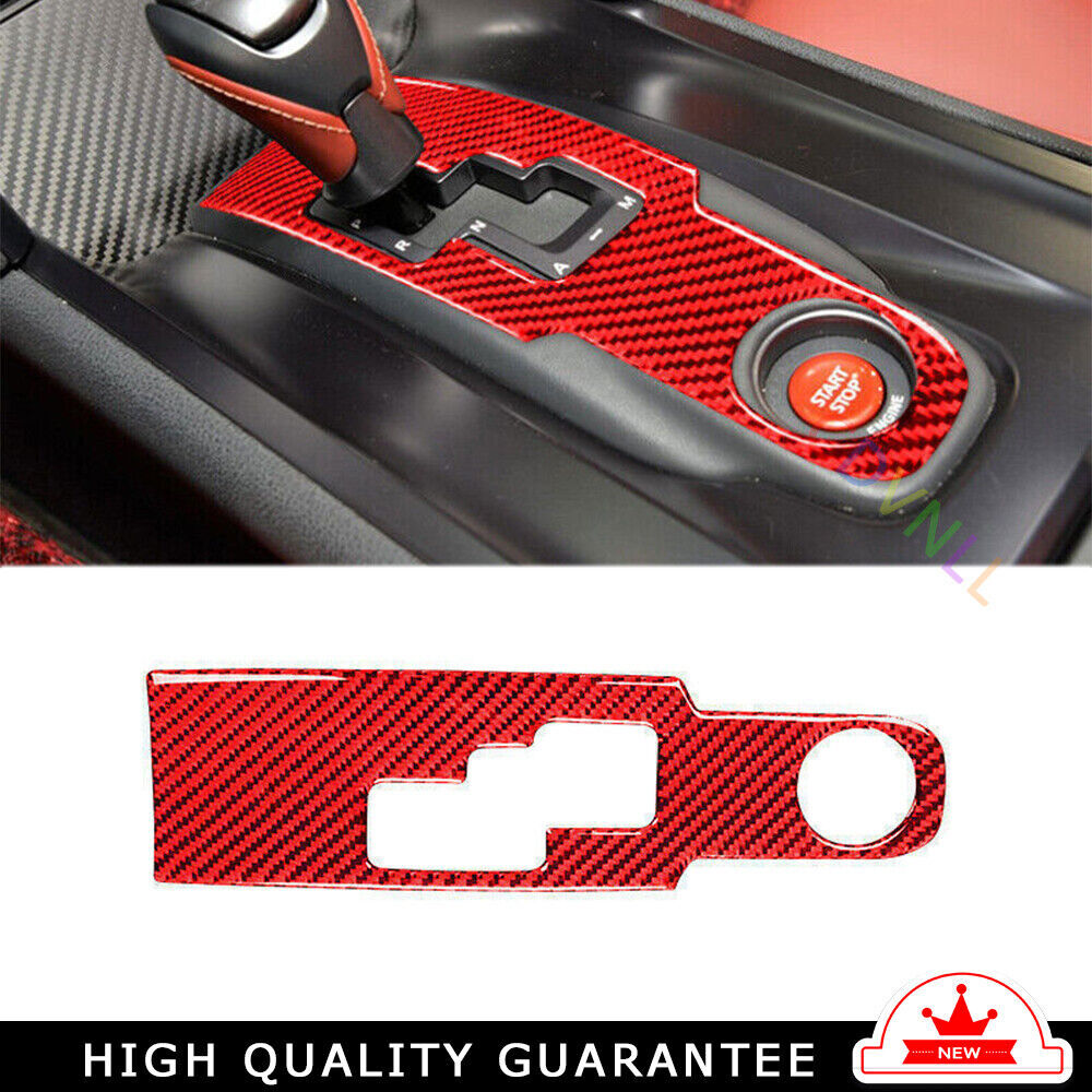 Middle Console Gear Shift Panel Fit for Nissan GTR R35 2009-16 Red Carbon Fiber