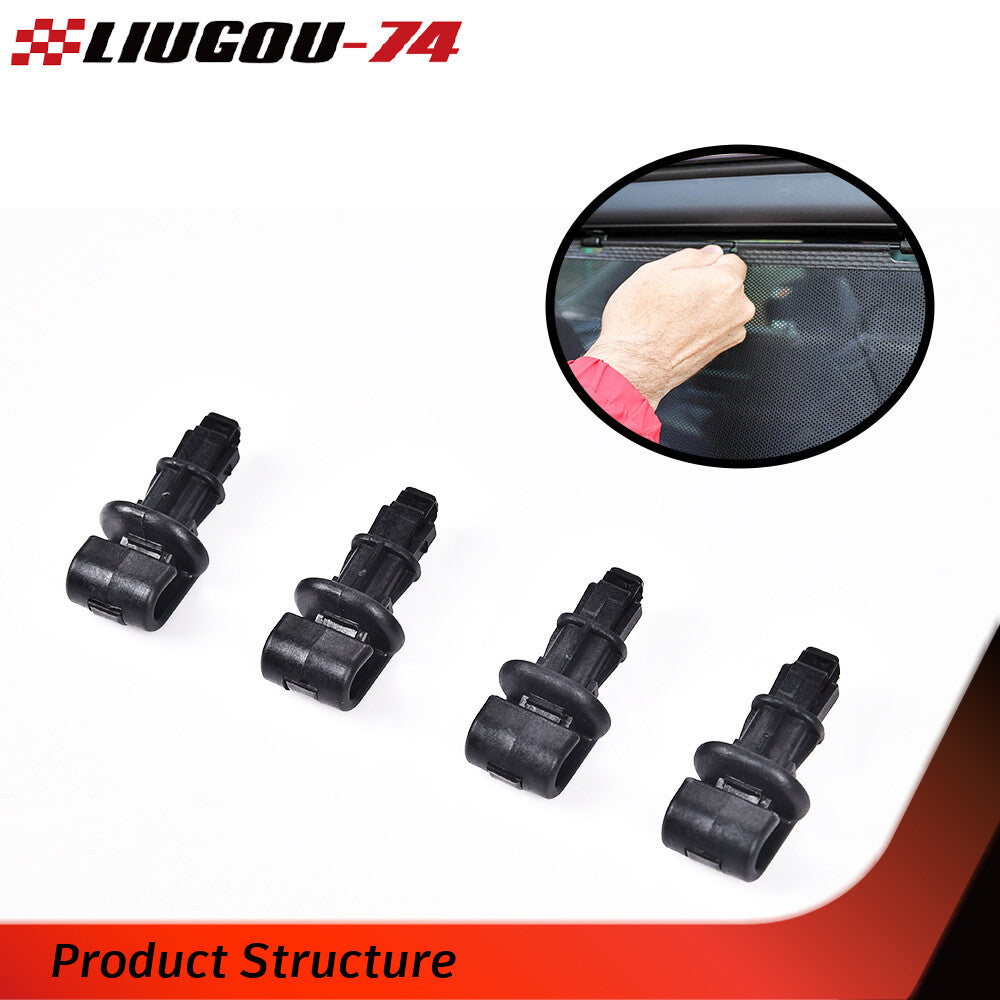 Sunshade hook and clip kit for 05-10 for Honda Odyssey sliding door, black, 4-pack