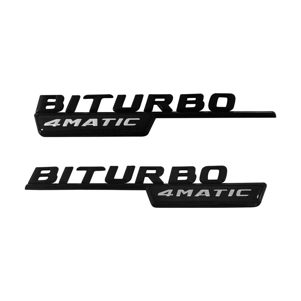 1SET For AMG C E S ML BITURBO 4MATIC Emblem AMG Fender Black Badge