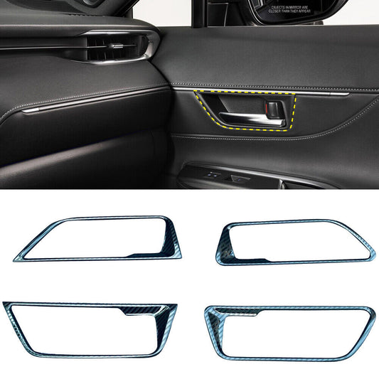 Steel Interior Door Handle Frame Trims Carbon For 2020-2023 for Toyota Harrier Venza