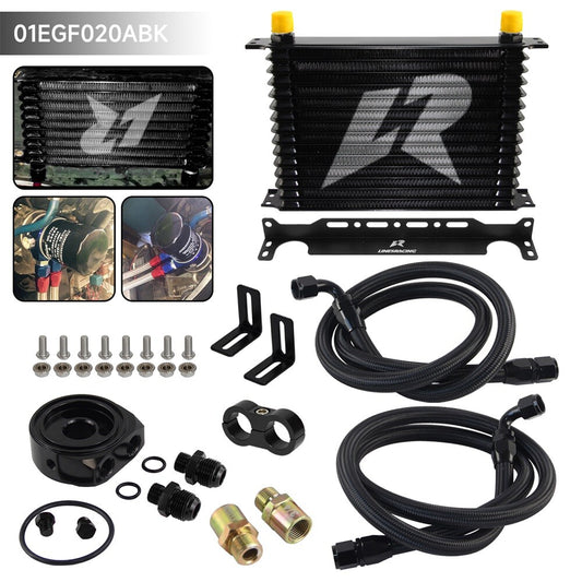 15 Row AN10 Oil cooler Trust w/Bracket+Filter Adapter Hose Kit 3/416  M201.5