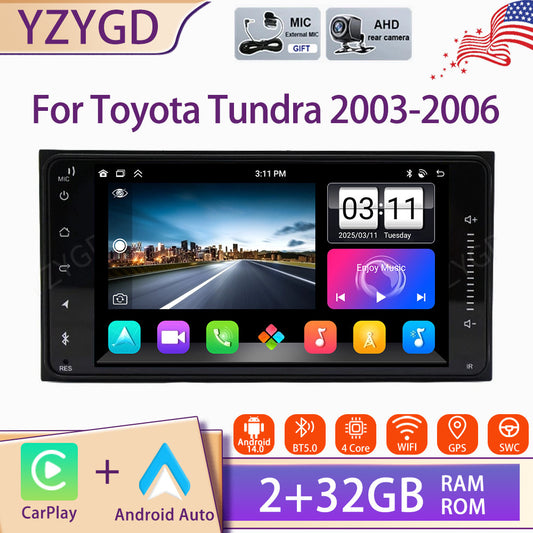 7inch Carplay Car Stereo Radio for Toyota Tundra 2003-2006 Android 14 GPS Screen